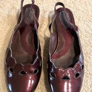 Perlina Slingback Patent Leather Wine (colored) Flats